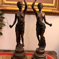 Coppia di statuine in bronzo del 1800