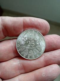Moneta  in argento da 25 scellini Austriaci