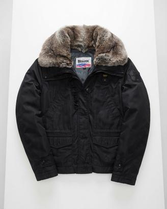 Cappotto Blauer donna con pellicia nero Originale