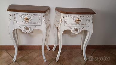 Coppia antichi comodini luigi xvi shabby chic