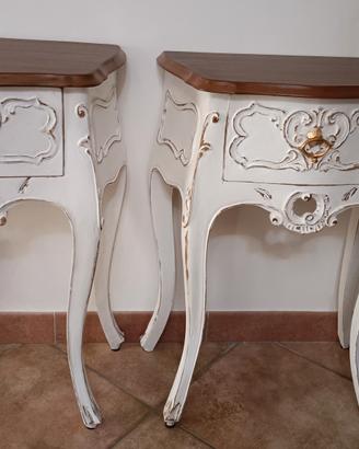 Coppia antichi comodini luigi xvi shabby chic