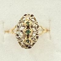 Anello vintage in oro basso e argento