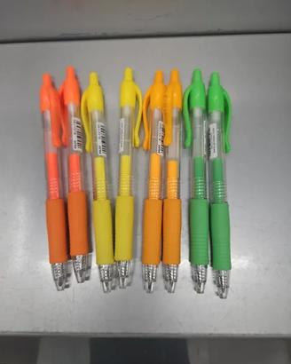 8 penne Pilot G2 a gel colori neon