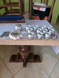 Set tazzine caffè  in ceramica e argento 800