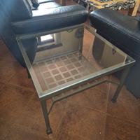 TAVOLINO DA SOLOTTO IN VETRO TEMPERATO E METALLO