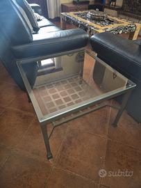 TAVOLINO DA SOLOTTO IN VETRO TEMPERATO E METALLO