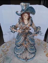 Lumiera in maiolica artigianale di Caltagirone 