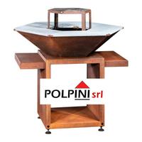 Barbecue da giardino in corten e pietra - Vulcano