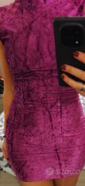 vestito velluto viola