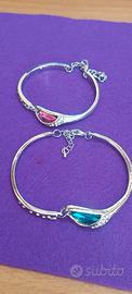 Due Braccialetti Eleganti Scarpe in Vetro con Stra