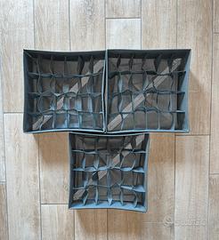 Organizer da cassetto pieghevoli con zip