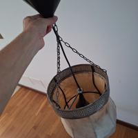 lampadario etnico in pelle