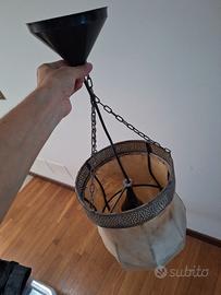 lampadario etnico in pelle