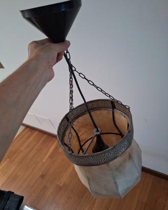 lampadario etnico in pelle