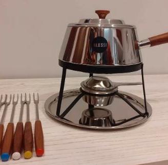 set Fonduta Alessi art.500 in acciaio inox 18/10