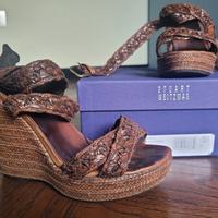 sandali con zeppa di pelle Stuart Weitzman 