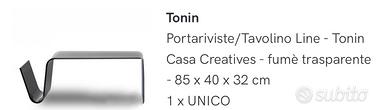Tavolino Tonin Casa LINE in vetro fumé –