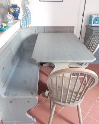 Giropanca con tavolo e 2 sedie in legno massello c