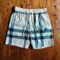 Shorts Burberry - Motivo Check panna e blu