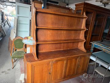 Credenza in legno 4 sportelli con piattaia