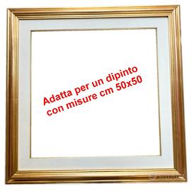 Cornice oro con passepartout tela panna per quadri