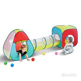 Tenda da Gioco 3 in 1 Tunnel Multicolore con Borsa