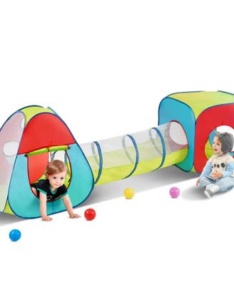Tenda da Gioco 3 in 1 Tunnel Multicolore con Borsa