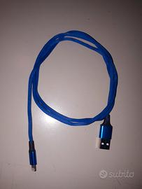 Cavo USB Iphone Blu Intrecciato Blu