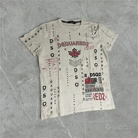 T-Shirt Dsquared2 Bianca Graffiti - Uomo