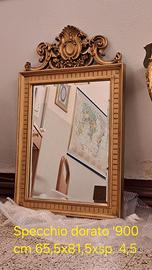 Specchio dorato con consolle  fine '900