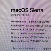 Mac book pro 13” - 2010 - ssd 500gb