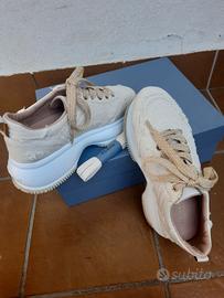 scarpe Hogan pelle,crema taglia 36emezzo. 