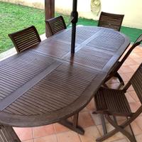 Set Esterno Balau Tavolo 3m + 6 Sedie