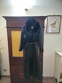 CAPPOTTO VERA PELLE CON COLLO IN PELLICCIA 