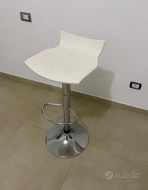 Sgabello Bar Cucina Bianco Regolabile 60-80cm