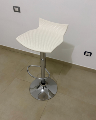 Sgabello Bar Cucina Bianco Regolabile 60-80cm