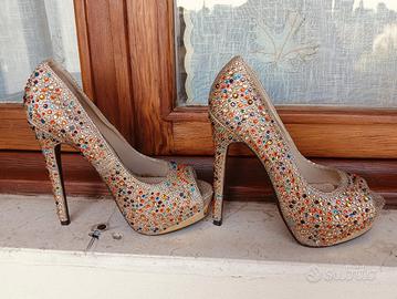 scarpe con strass colorati 