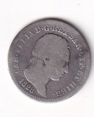 1 lira 1828 genova - carlo felice