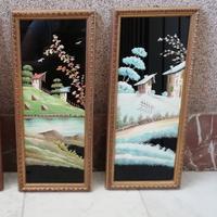 2 dipinti su lastra di vetro