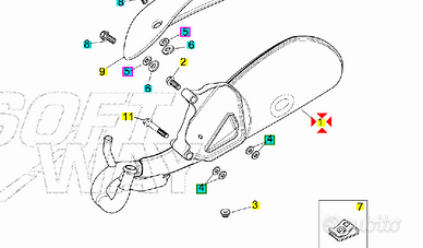 -Marmitta Aprilia Scarabeo 50 2T sfera 860558
