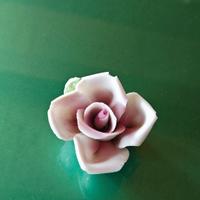 Mini Rosa in Ceramica Lilla Rosa Decorazione Vinta