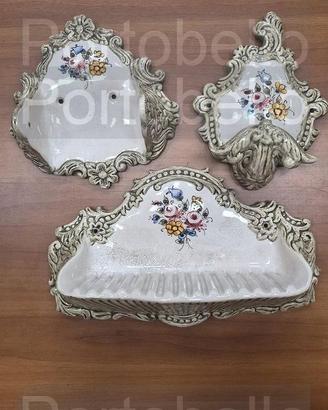 Codice: 9929 SET BAGNO VINTAGE IN CERAMICA DI CAP