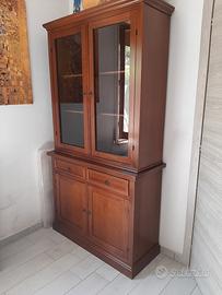 Mobile alto vetrina cristaliera legno arte povera 