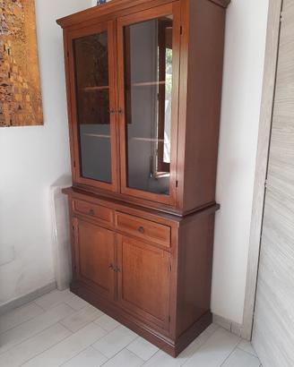 Mobile alto vetrina cristaliera legno arte povera 