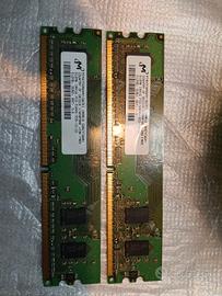 Coppia RAM Micron 1GB (2x512MB) DDR2 667 MHz PC2-5