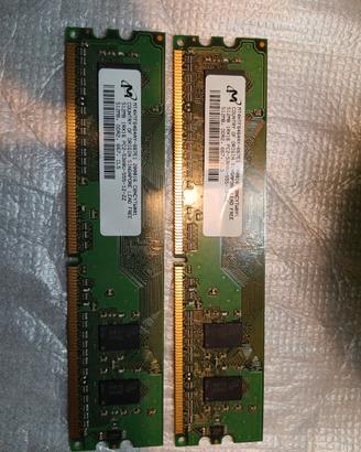 Coppia RAM Micron 1GB (2x512MB) DDR2 667 MHz PC2-5