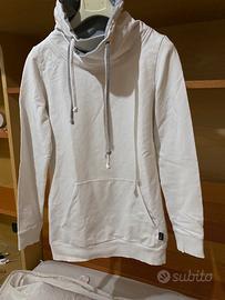 Felpa 7days collo alto bianco/grigio XS cotone