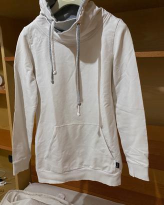 Felpa 7days collo alto bianco/grigio XS cotone