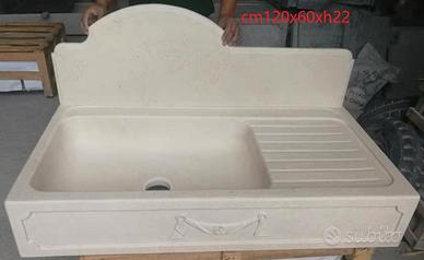 Lavello lavandino cucina in marmo granito 120 cm