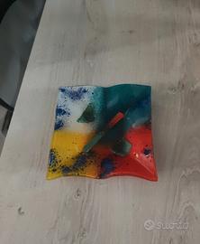 piattino in vetro di Murano colorato, soprammobile